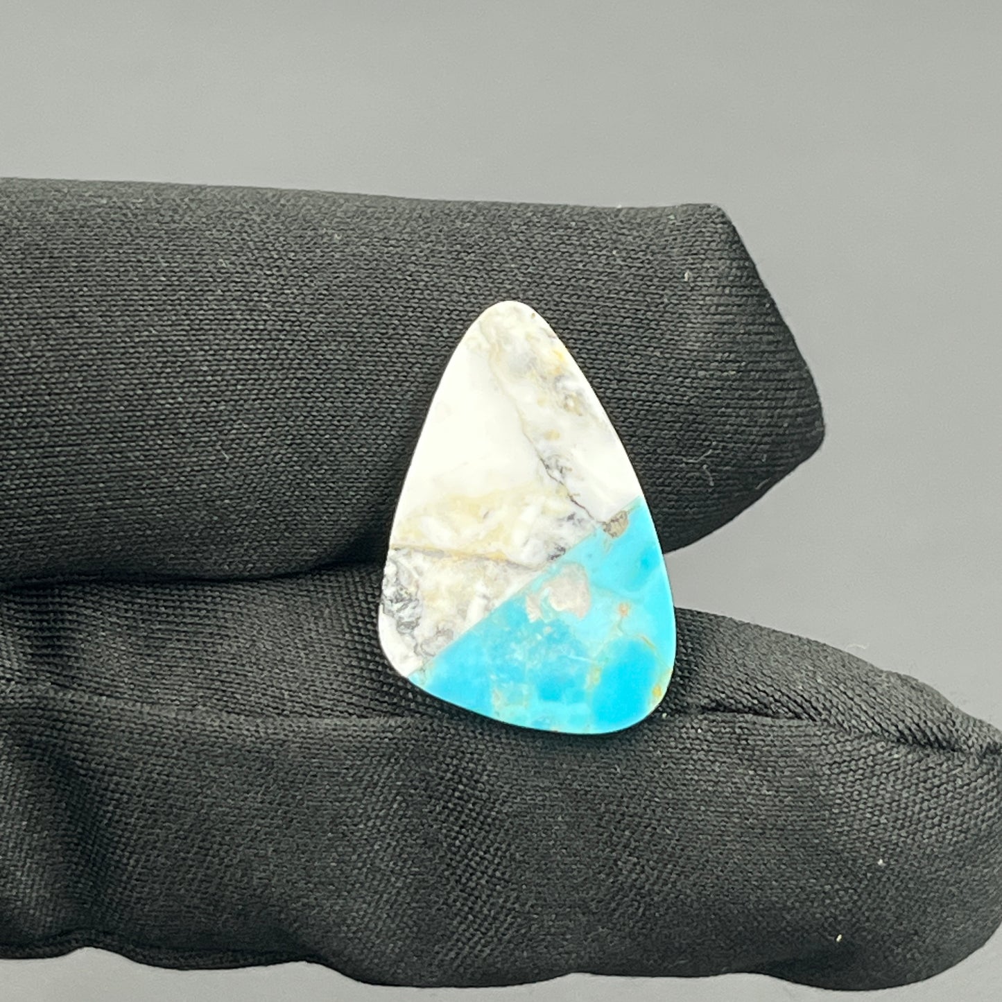 White Buffalo & Mohave Turquoise - Cabochon - Tumble