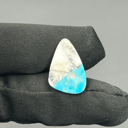 White Buffalo & Mohave Turquoise - Cabochon - Tumble