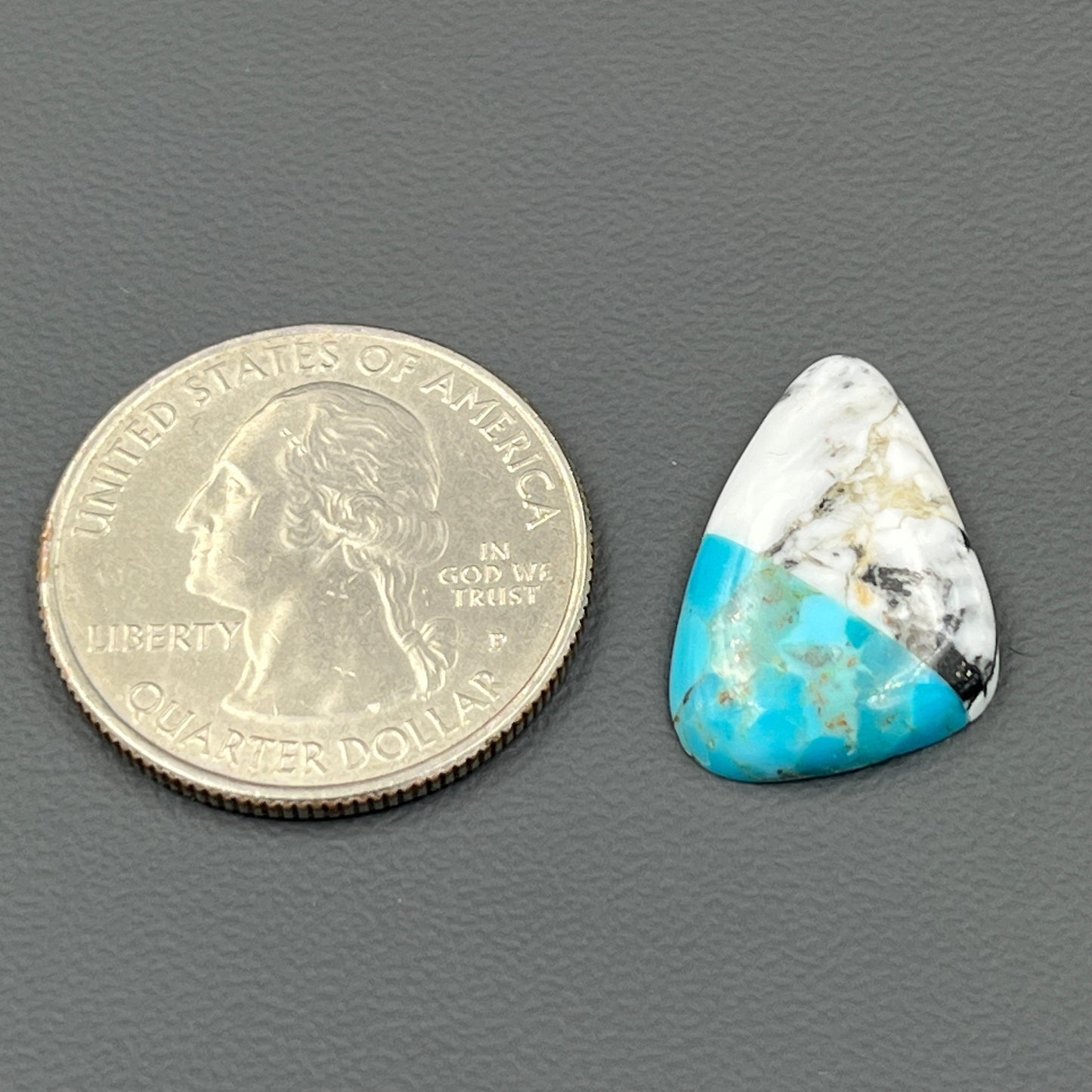 White Buffalo & Mohave Turquoise - Cabochon - Tumble