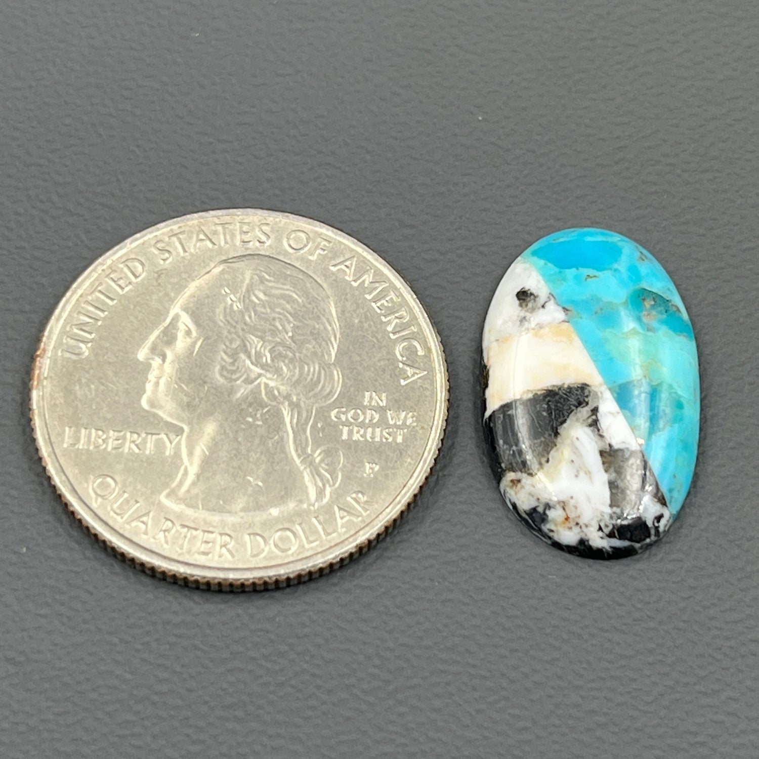 White Buffalo & Mohave Turquoise - Cabochon - Oval