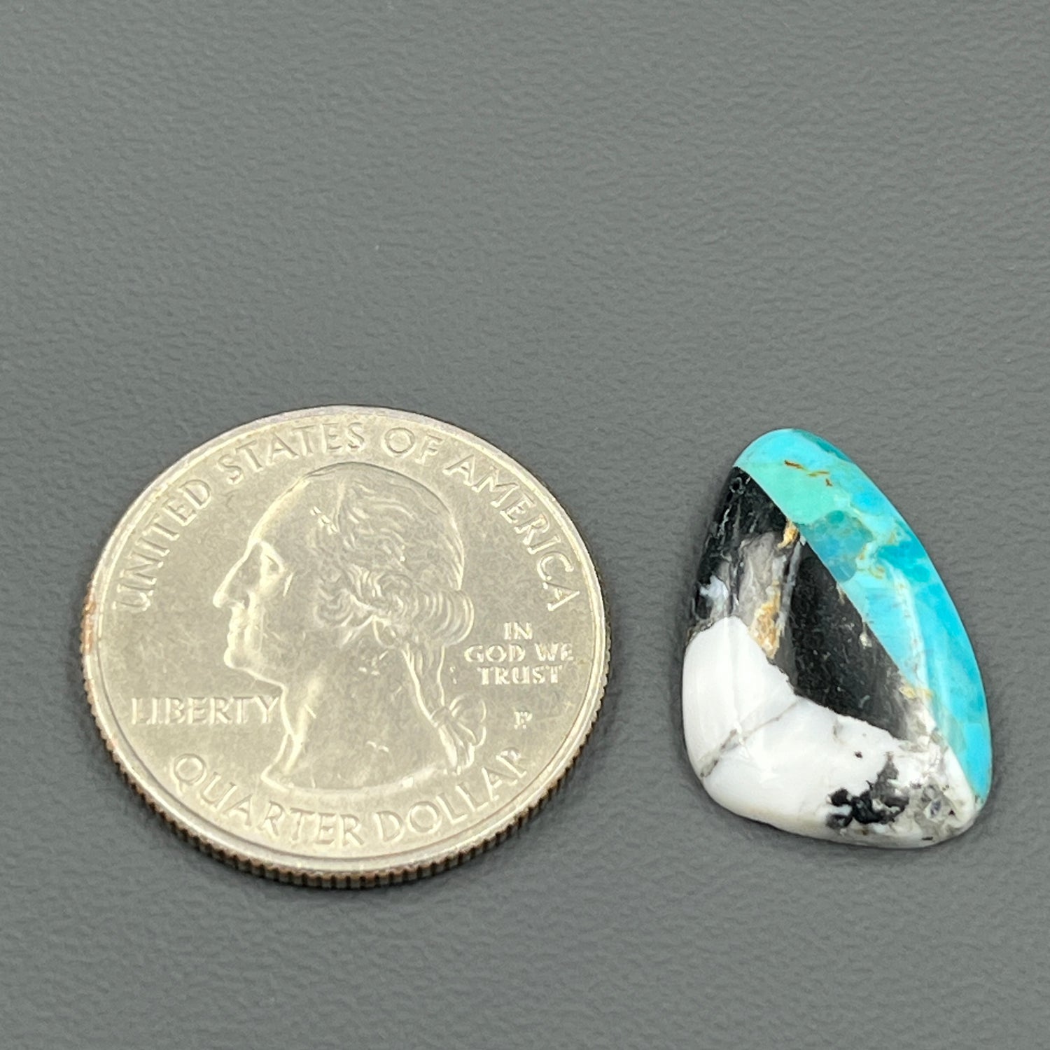 White Buffalo & Mohave Turquoise - Cabochon - Tumble