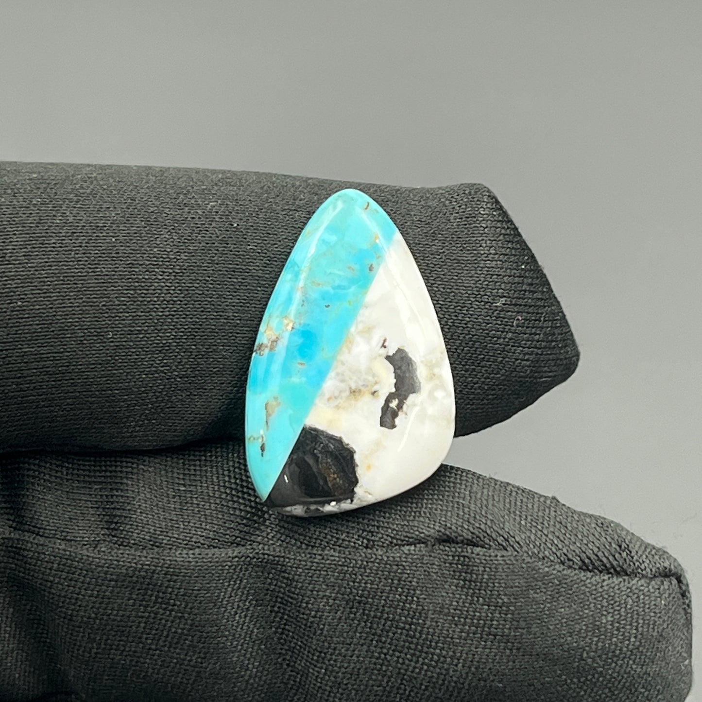 White Buffalo & Mohave Turquoise - Cabochon - Tumble