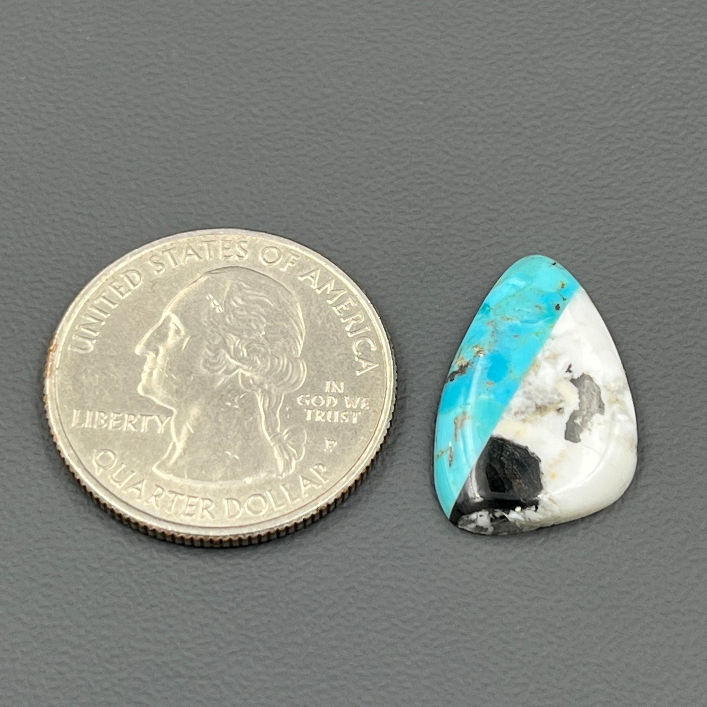 White Buffalo & Mohave Turquoise - Cabochon - Tumble