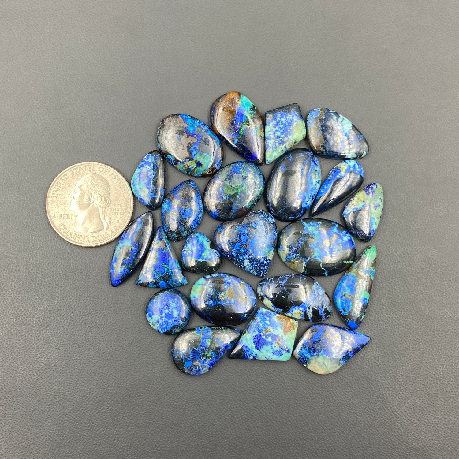 Azurite / Chrysocolla - Wholesale Lot - 22 Pcs