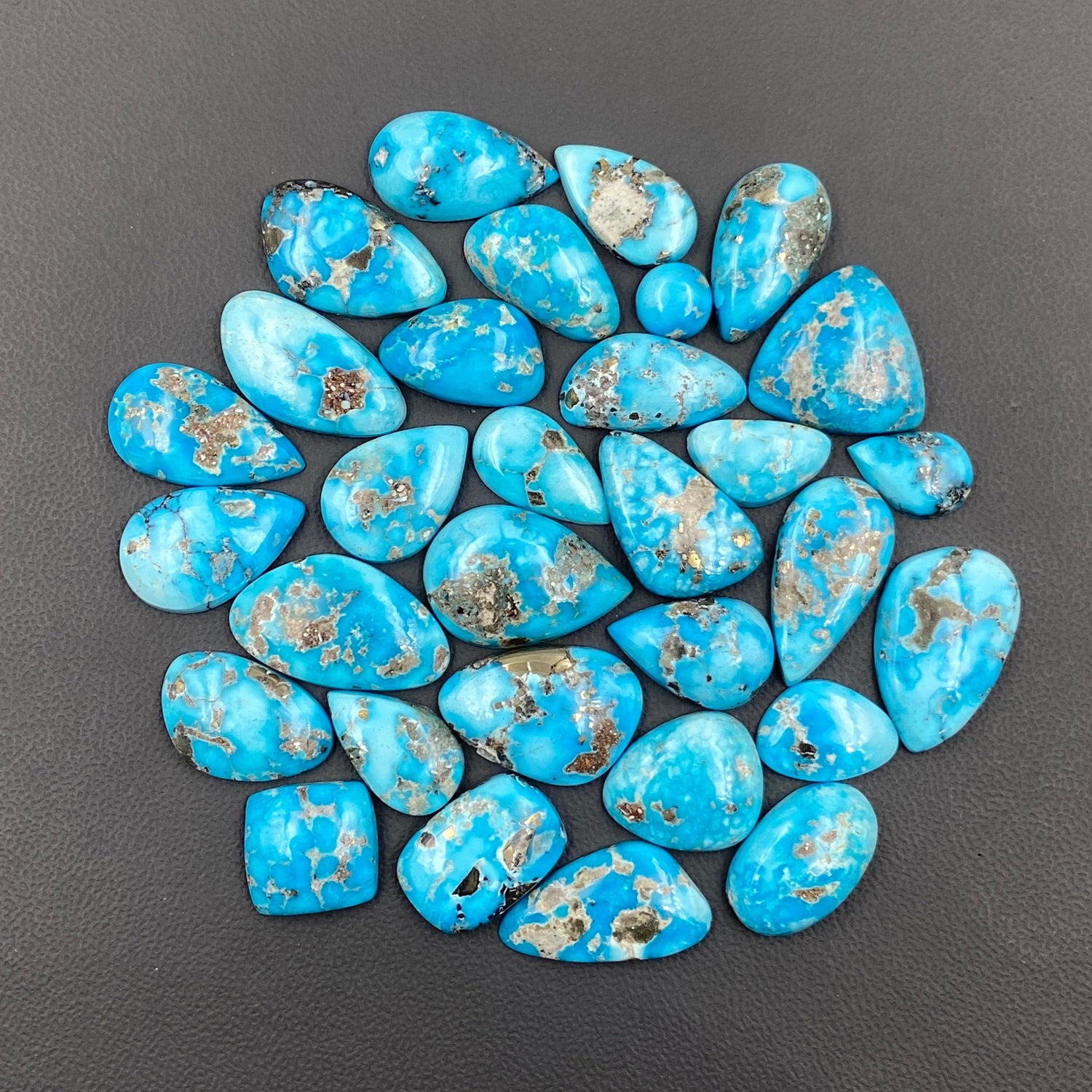 Blue Bird Turquoise - Loose Cabs - Wholesale Lot - 31 Pcs