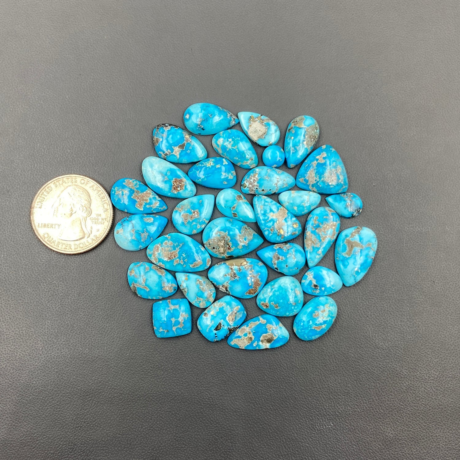 Blue Bird Turquoise - Loose Cabs - Wholesale Lot - 31 Pcs