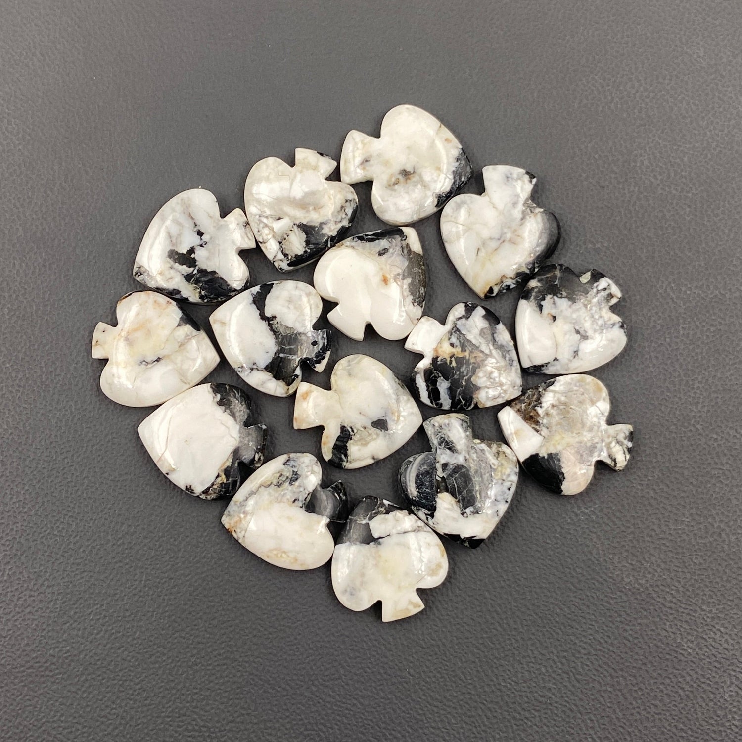 White Buffalo Turquoise - Spades Wholesale Lot - 15 Pcs