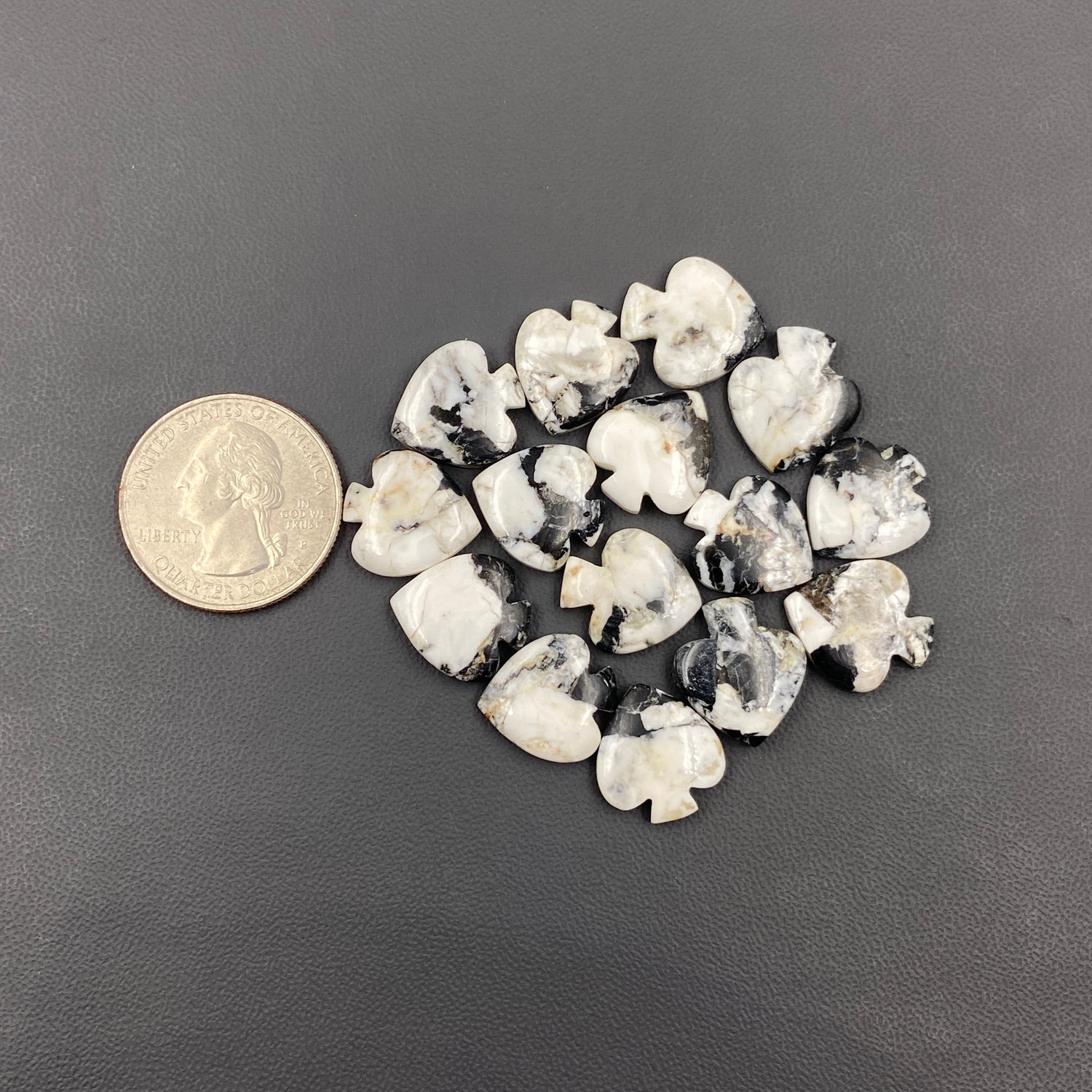 White Buffalo Turquoise - Spades Wholesale Lot - 15 Pcs