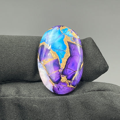 Kingman Purple & Ice Blue Dahlia  - Loose Cab - Oval