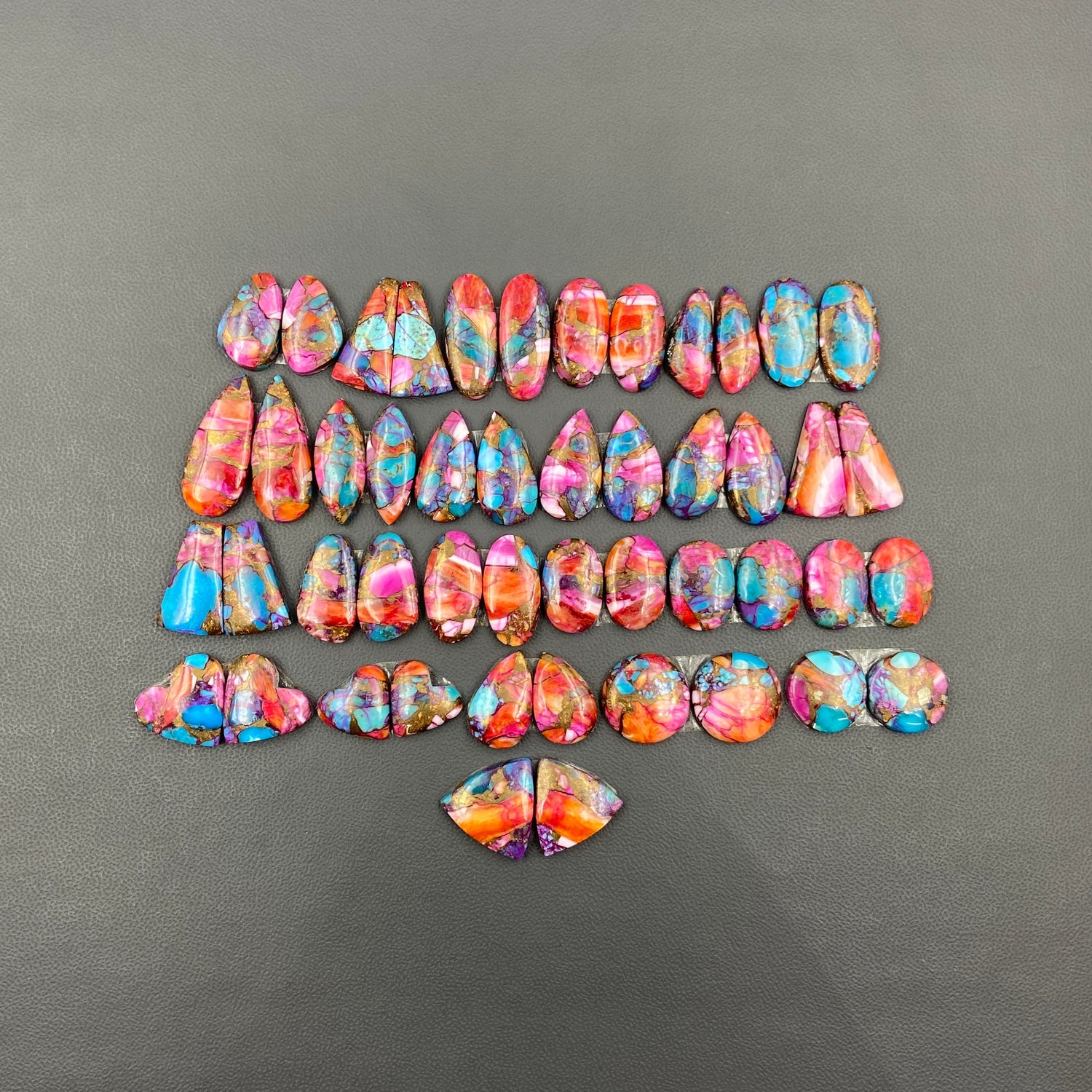 Kingman Pink Turquoise Dahlia - Matching  Pairs - Wholesale Lot - 24 Pcs