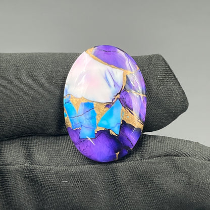 Kingman Purple & Ice Blue Dahlia  - Loose Cab - Oval