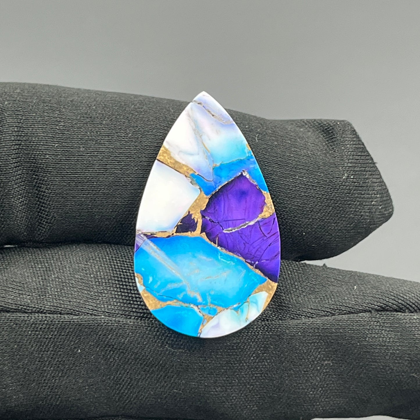 Kingman Purple & Ice Blue Dahlia  - Loose Cab - Teardrop