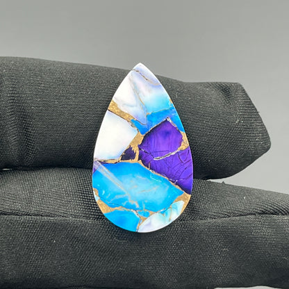 Kingman Purple & Ice Blue Dahlia  - Loose Cab - Teardrop