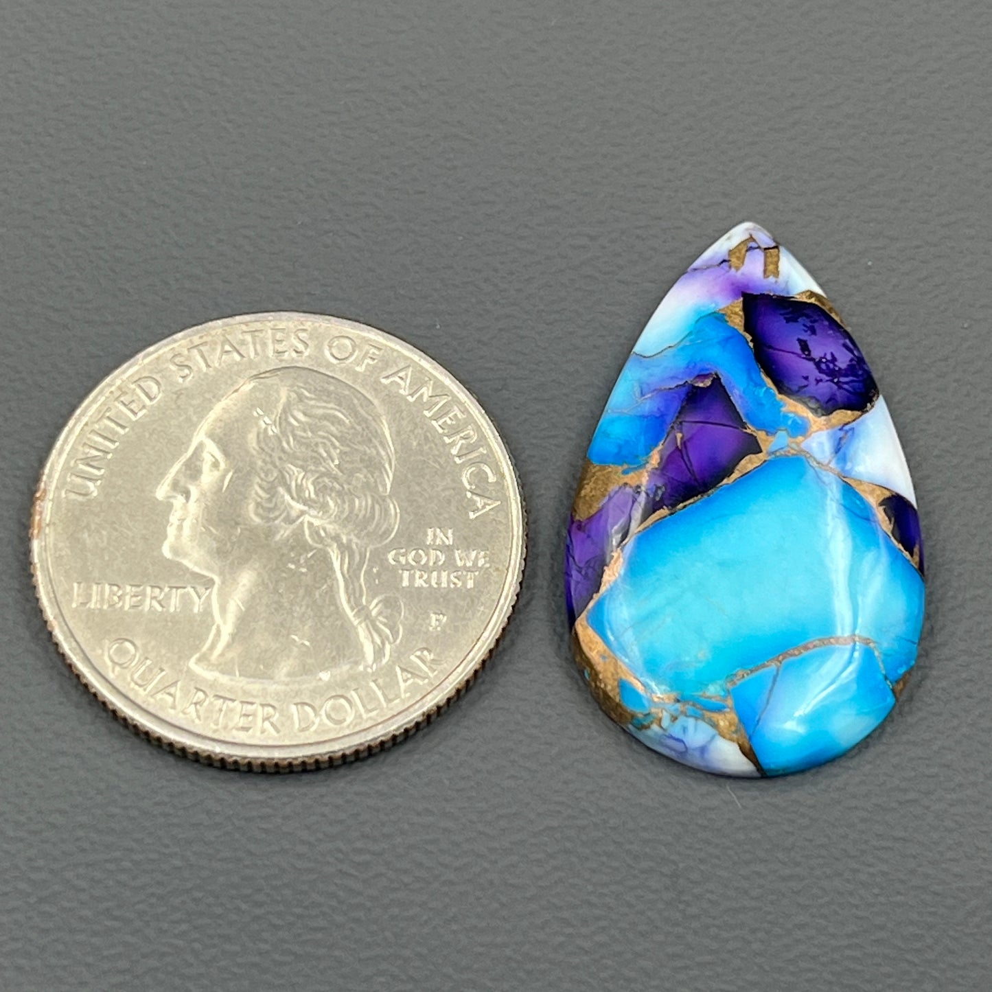 Kingman Purple & Ice Blue Dahlia  - Loose Cab - Teardrop