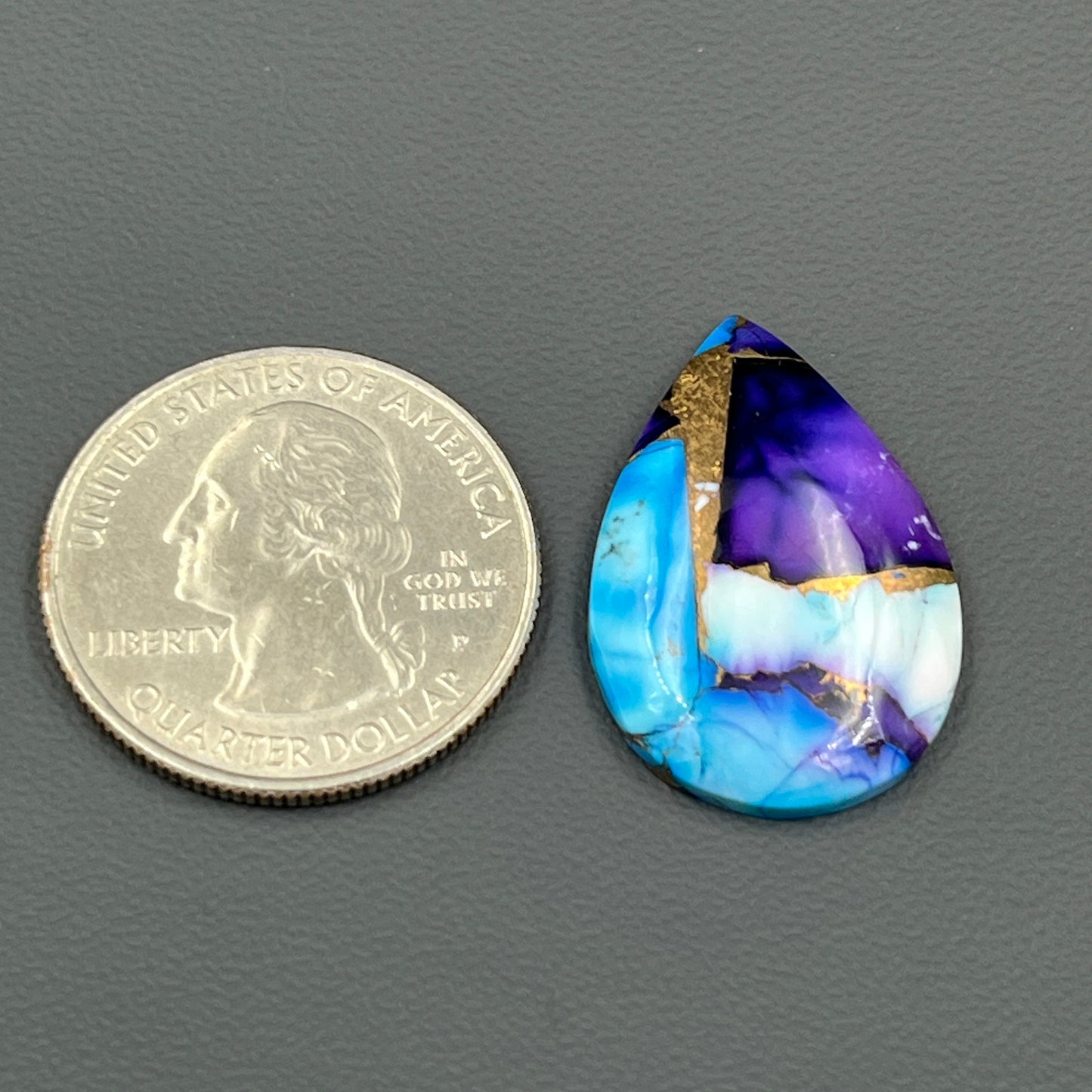 Kingman Purple & Ice Blue Dahlia  - Loose Cab - Teardrop