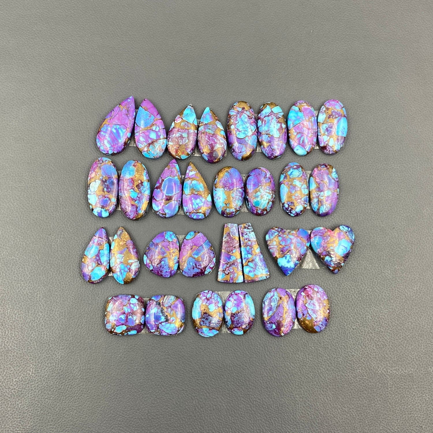 Kingman Purple Turquoise Mohave - Matching Pairs - Wholesale Lot - 15 Pairs