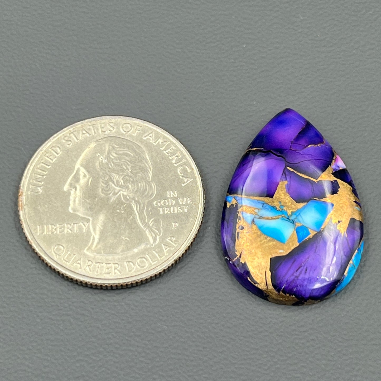 Kingman Purple & Ice Blue Dahlia  - Loose Cab - Teardrop