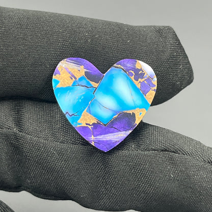 Kingman Purple & Ice Blue Dahlia  - Loose Cab - Heart