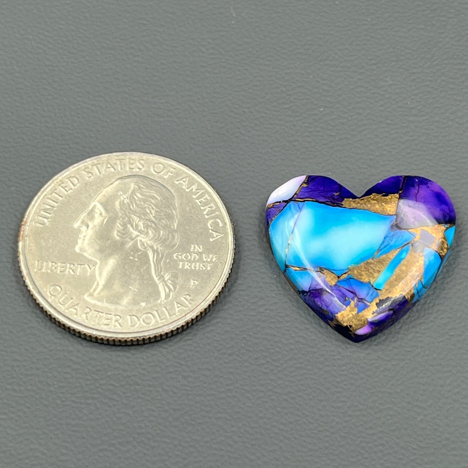 Kingman Purple & Ice Blue Dahlia  - Loose Cab - Heart