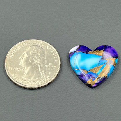 Kingman Purple & Ice Blue Dahlia  - Loose Cab - Heart