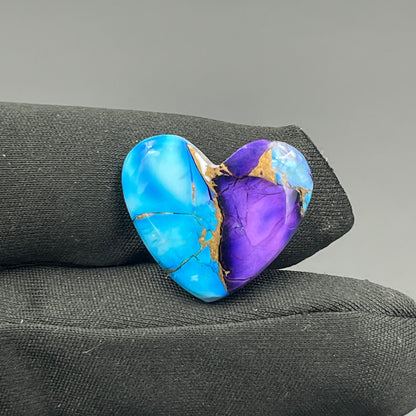 Kingman Purple & Ice Blue Dahlia  - Loose Cab - Heart