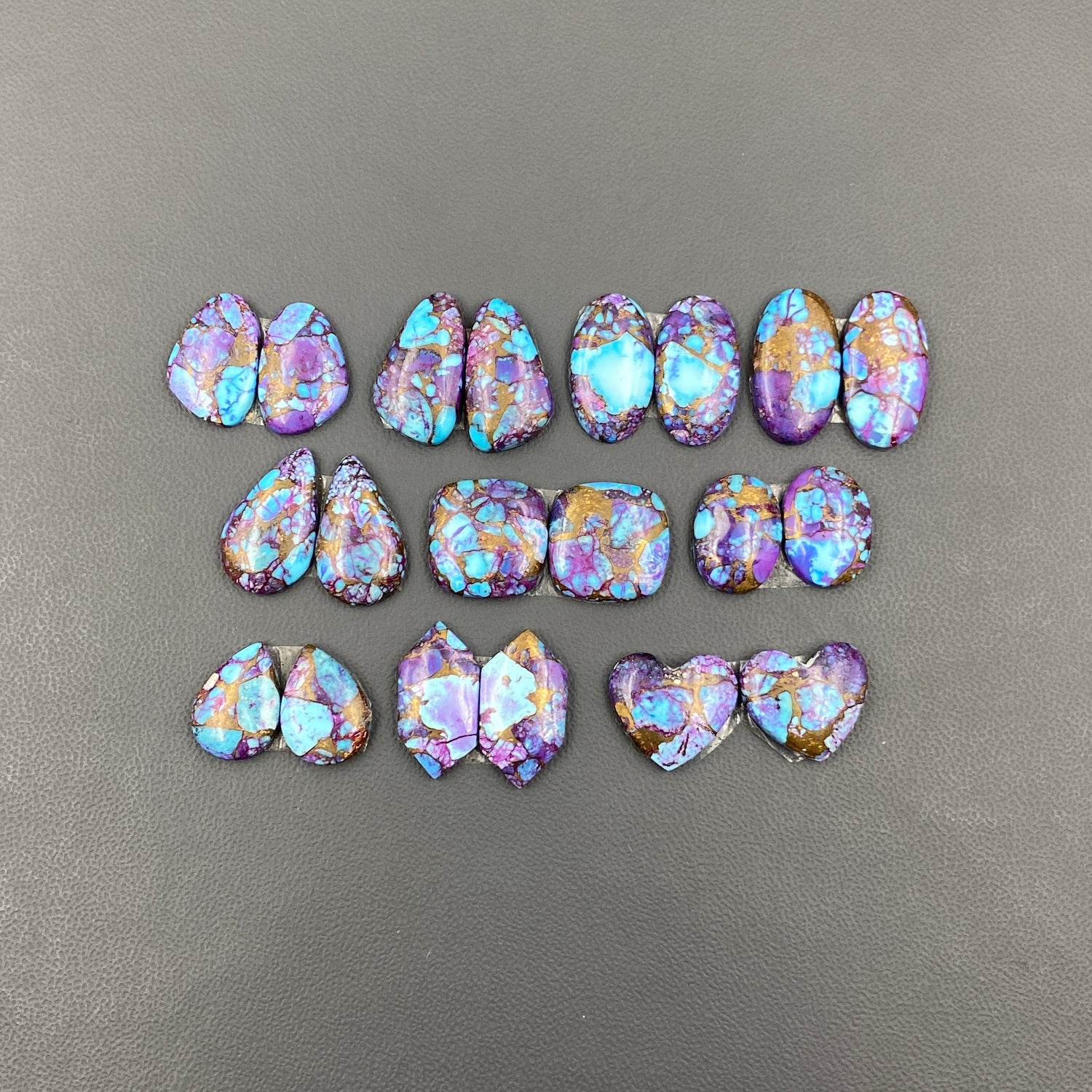 Kingman Purple Turquoise Mohave - Matching Pairs - Wholesale Lot - 10 Pairs