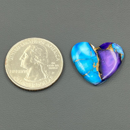 Kingman Purple & Ice Blue Dahlia  - Loose Cab - Heart