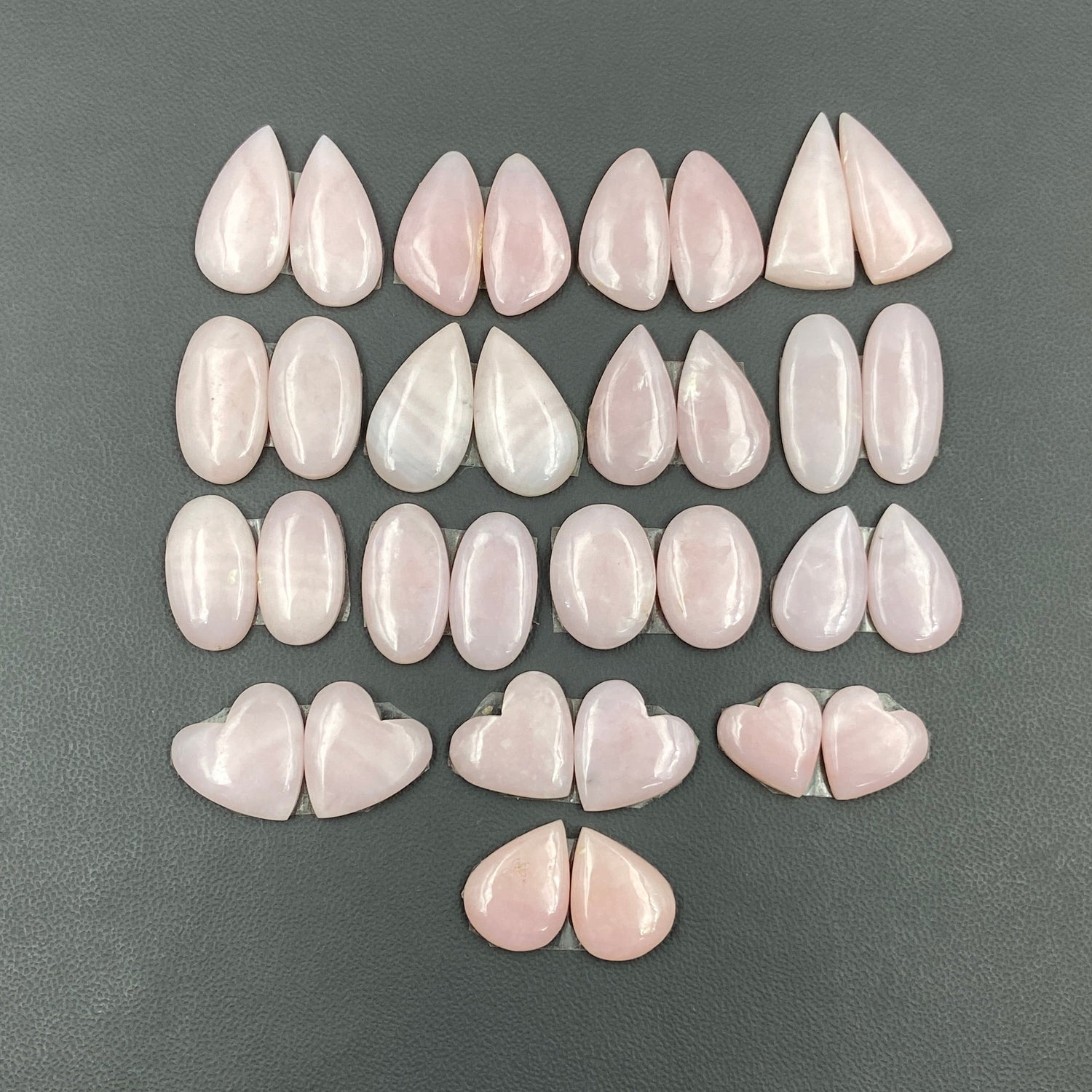 Peruvian Pink Opal Pairs Wholesale Lot - 16 Pairs