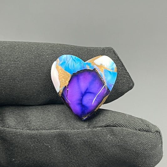 Kingman Purple & Ice Blue Dahlia  - Loose Cab - Heart