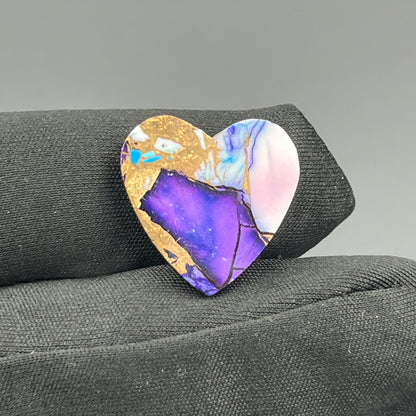 Kingman Purple & Ice Blue Dahlia  - Loose Cab - Heart