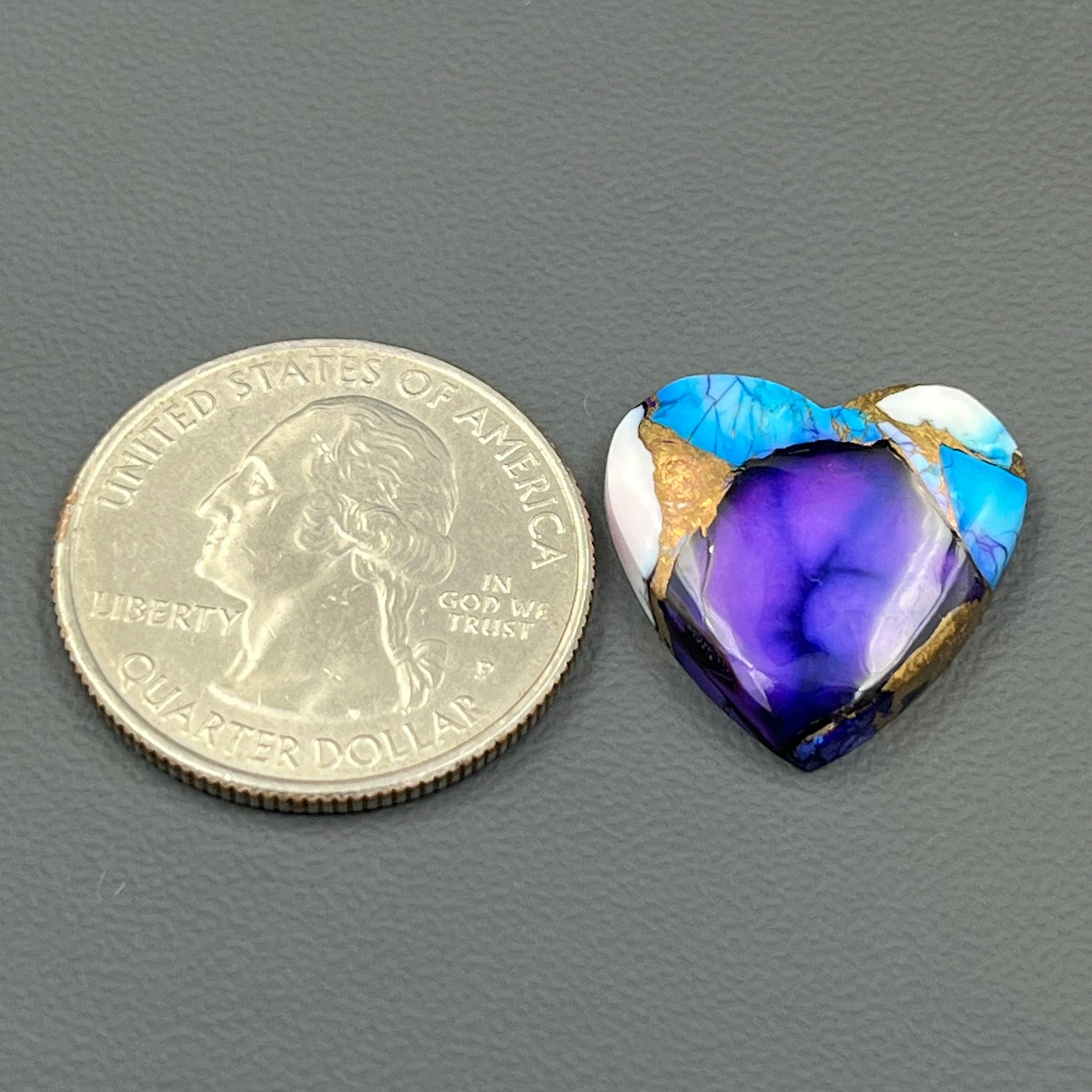 Kingman Purple & Ice Blue Dahlia  - Loose Cab - Heart