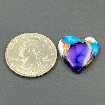 Kingman Purple & Ice Blue Dahlia  - Loose Cab - Heart