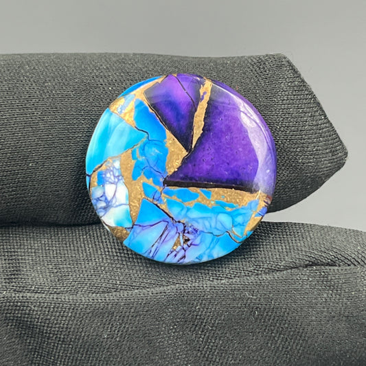 Kingman Purple & Ice Blue Dahlia  - Loose Cab - Round