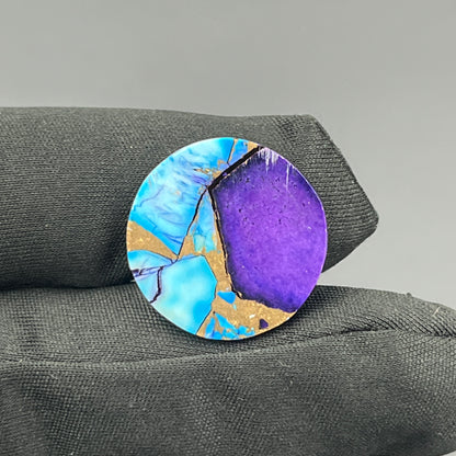 Kingman Purple & Ice Blue Dahlia  - Loose Cab - Round