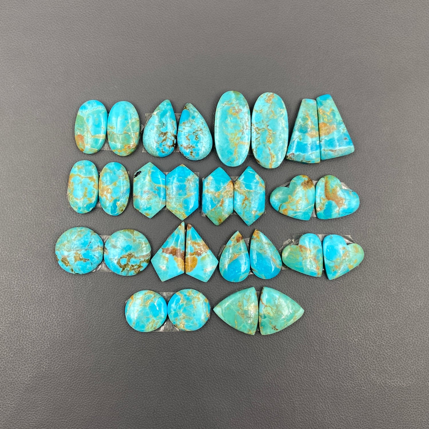 Kingman Turquoise Mohave - Matching Pairs - Wholesale Lot - 14 Pairs