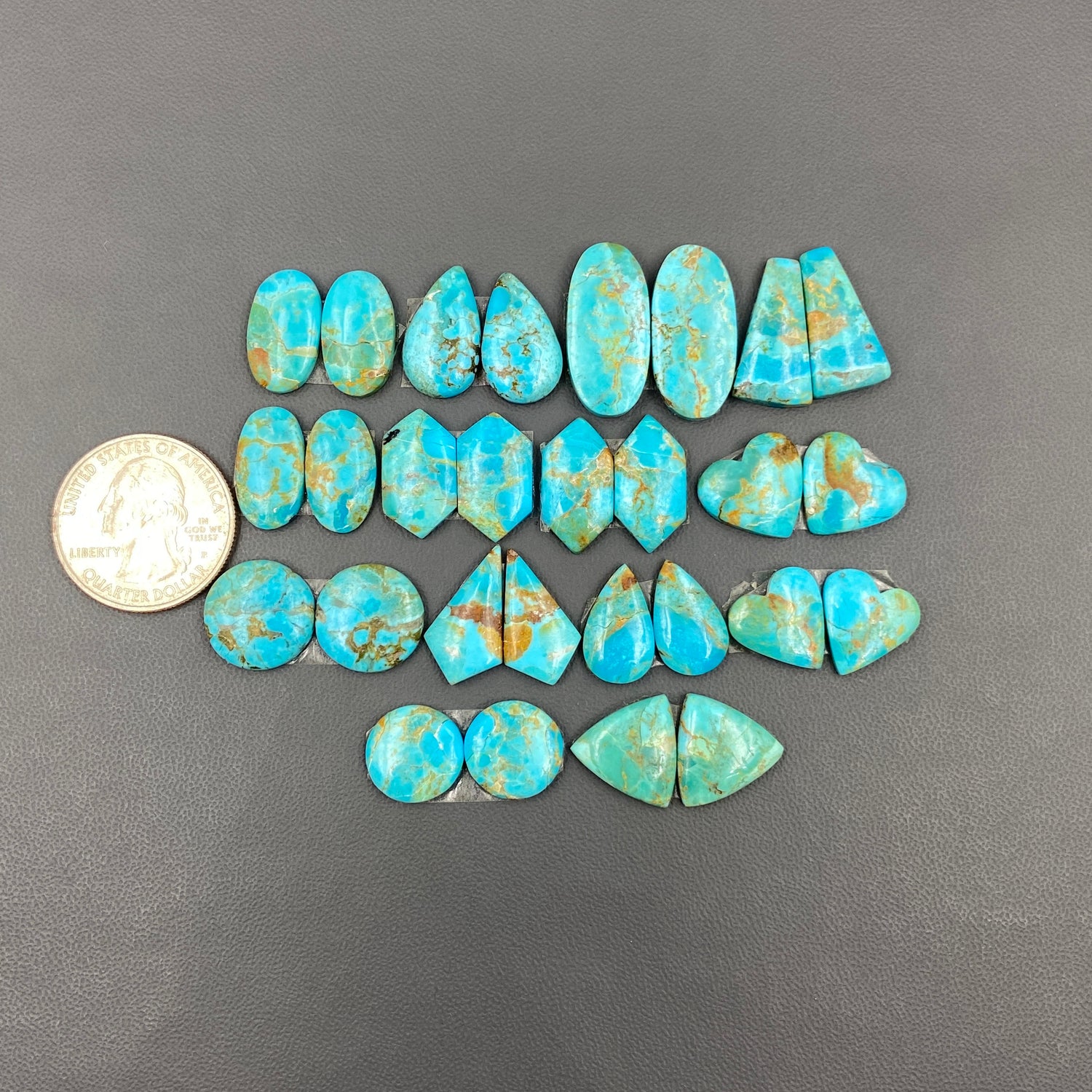 Kingman Turquoise Mohave - Matching Pairs - Wholesale Lot - 14 Pairs