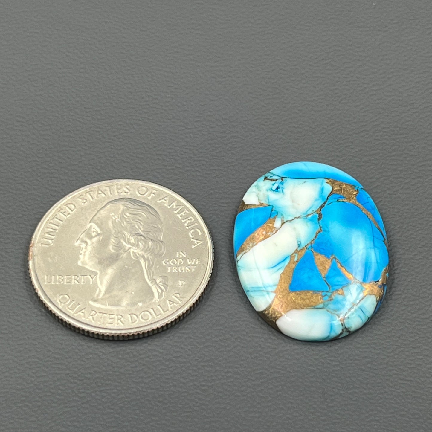 Kingman Ice Blue Dahlia - Loose Cabs - Oval