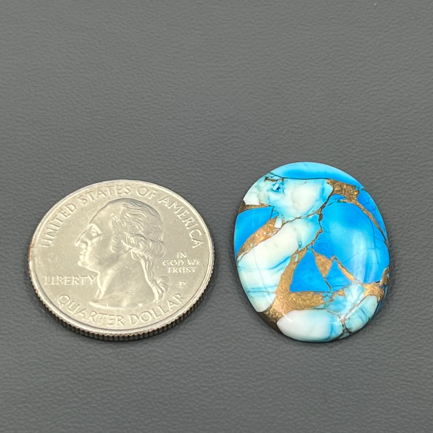 Kingman Ice Blue Dahlia - Loose Cabs - Oval