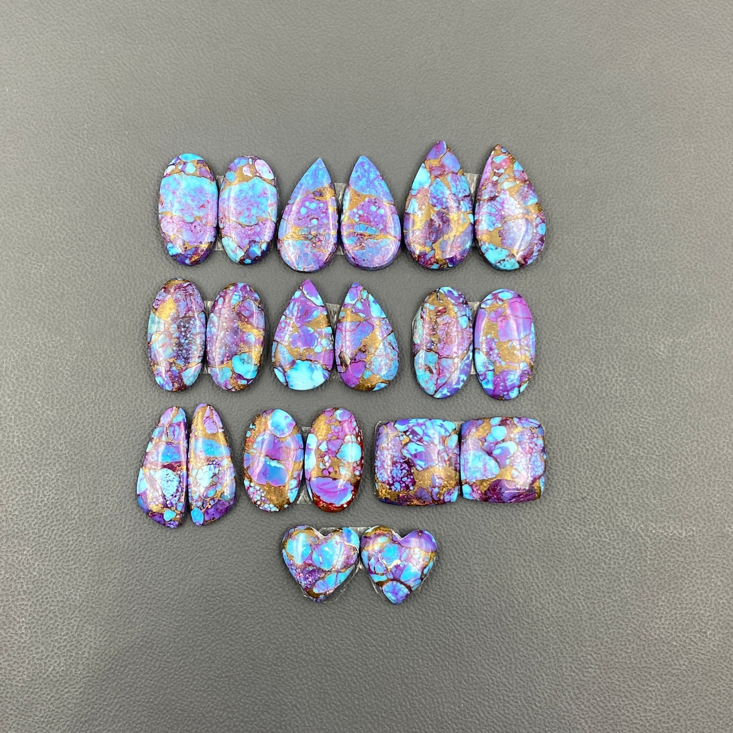 Kingman Purple Turquoise Mohave - Matching Pairs - Wholesale Lot - 10 Pairs