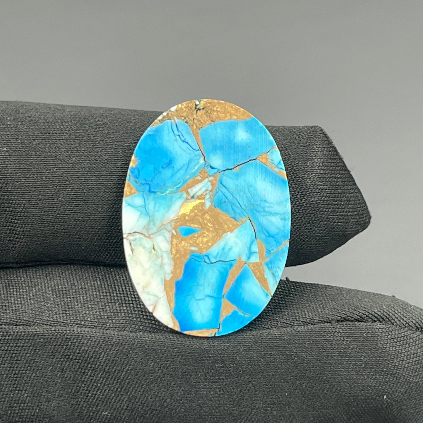 Kingman Ice Blue Dahlia - Loose Cabs - Oval