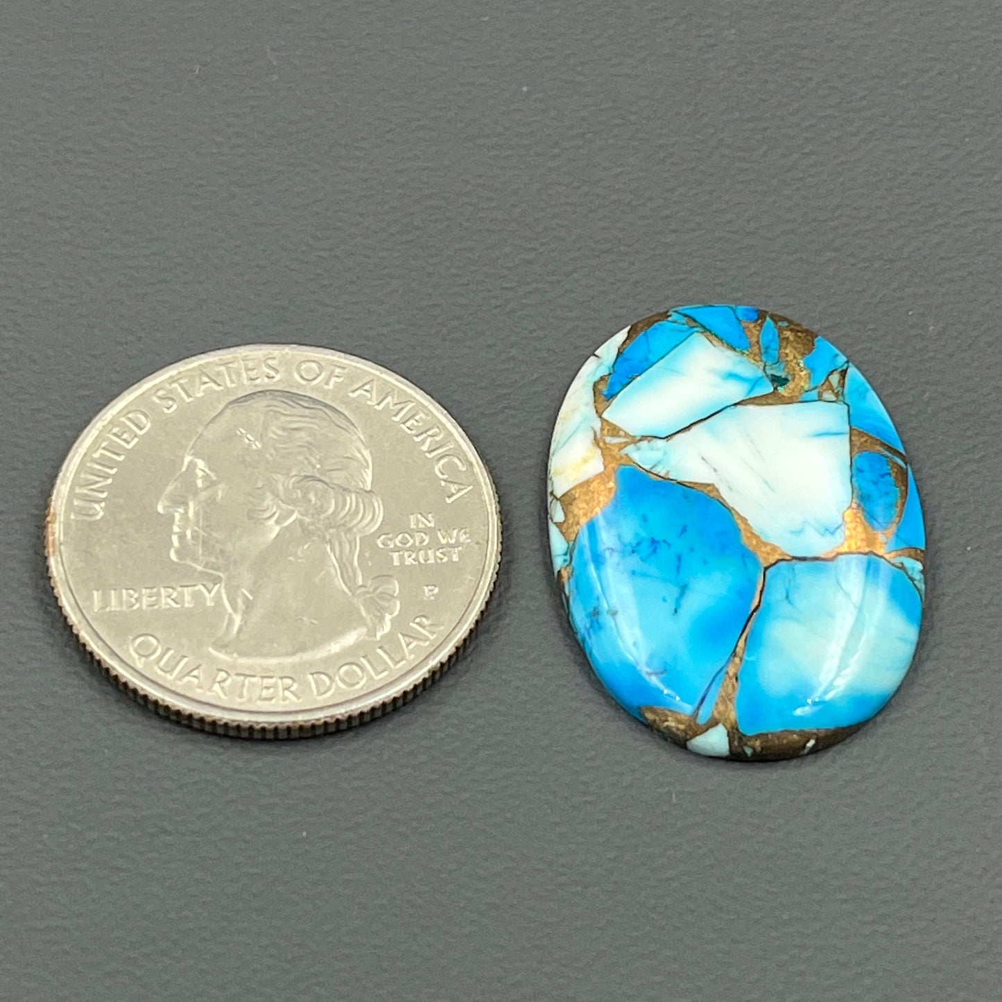 Kingman Ice Blue Dahlia - Loose Cabs - Oval