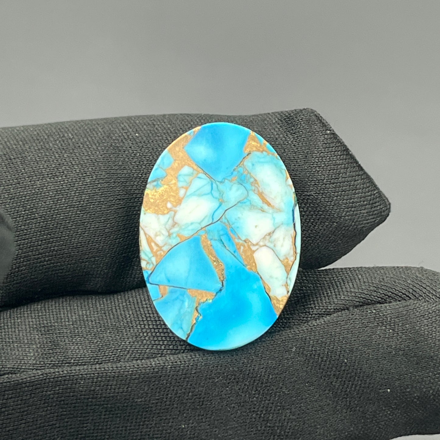 Kingman Ice Blue Dahlia - Loose Cabs - Oval