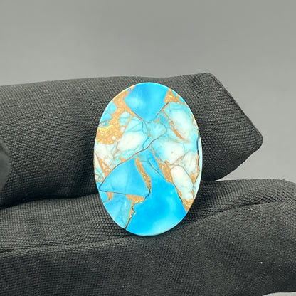 Kingman Ice Blue Dahlia - Loose Cabs - Oval