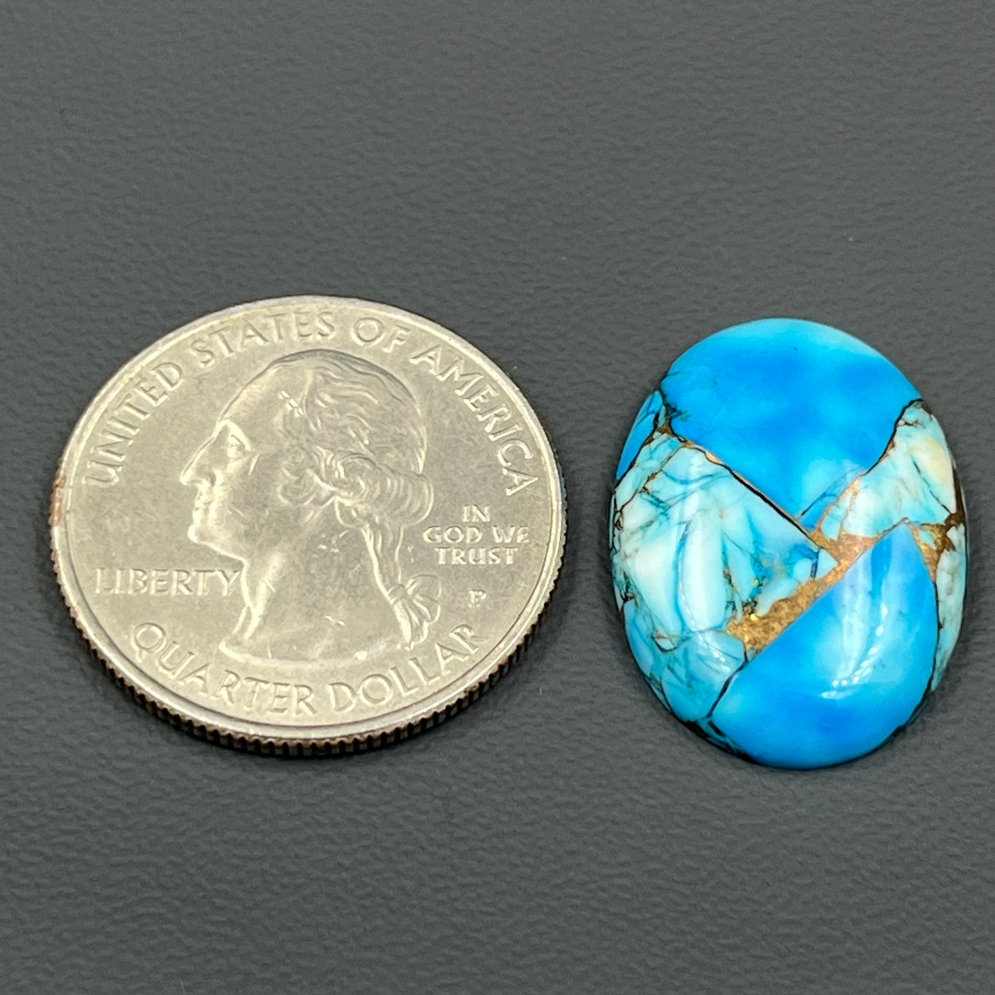 Kingman Ice Blue Dahlia - Loose Cabs - Oval