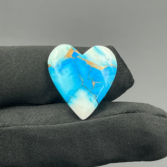 Kingman Ice Blue Dahlia - Loose Cabs - Heart