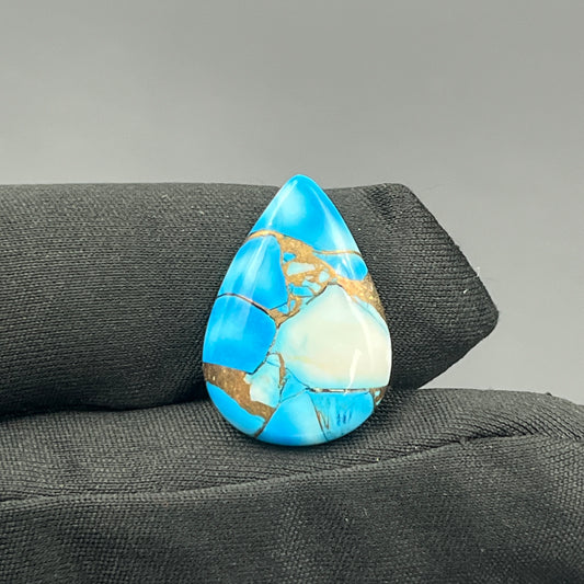 Kingman Ice Blue Dahlia - Loose Cabs - Teardrop