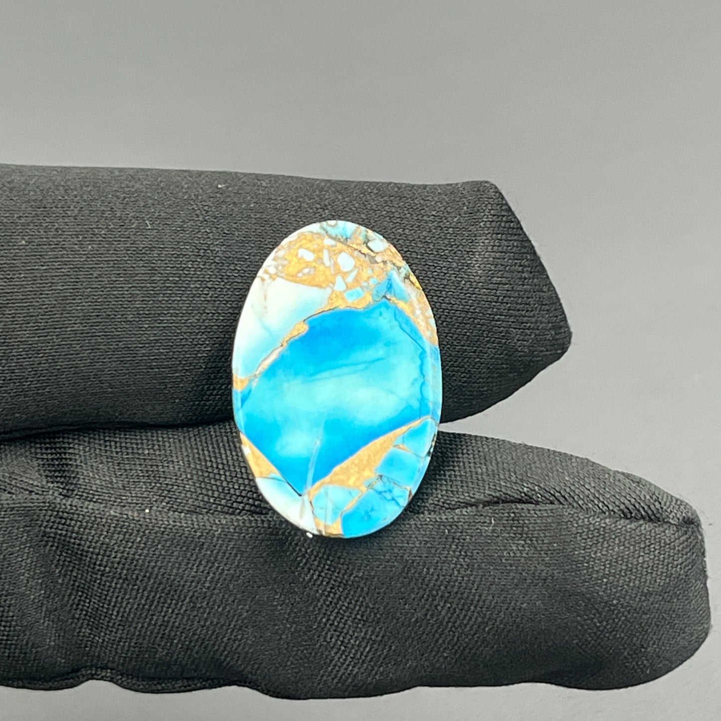 Kingman Ice Blue Dahlia - Loose Cabs - Oval