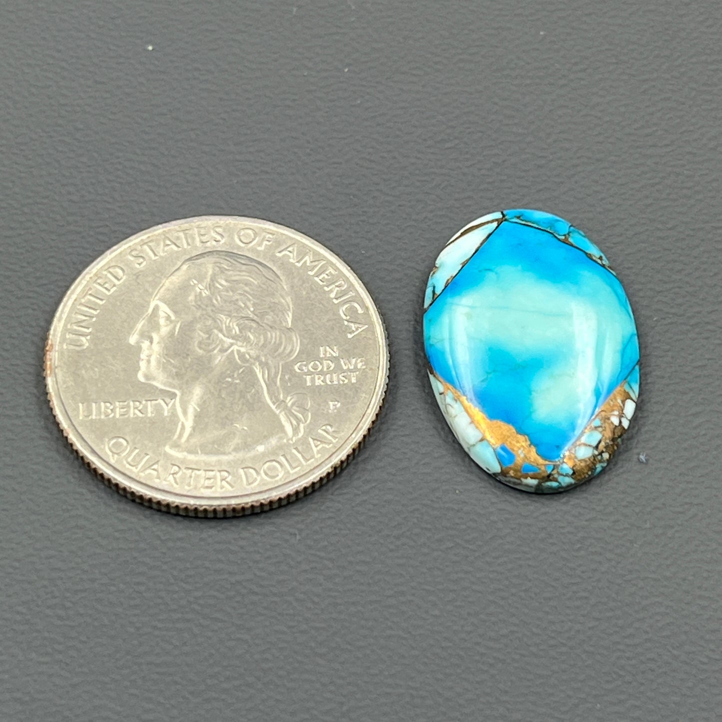 Kingman Ice Blue Dahlia - Loose Cabs - Oval