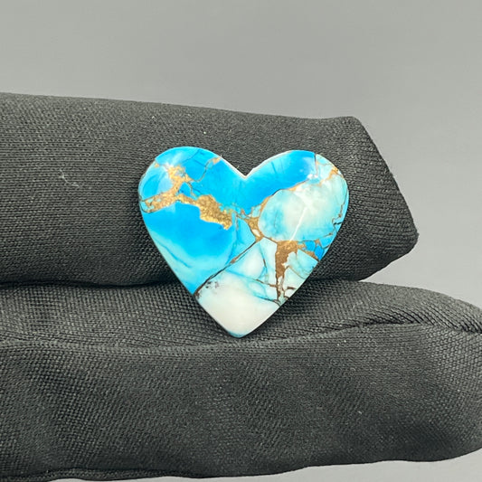Kingman Ice Blue Dahlia - Loose Cabs - Heart