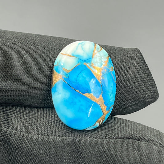 Kingman Ice Blue Dahlia - Loose Cabs - Oval